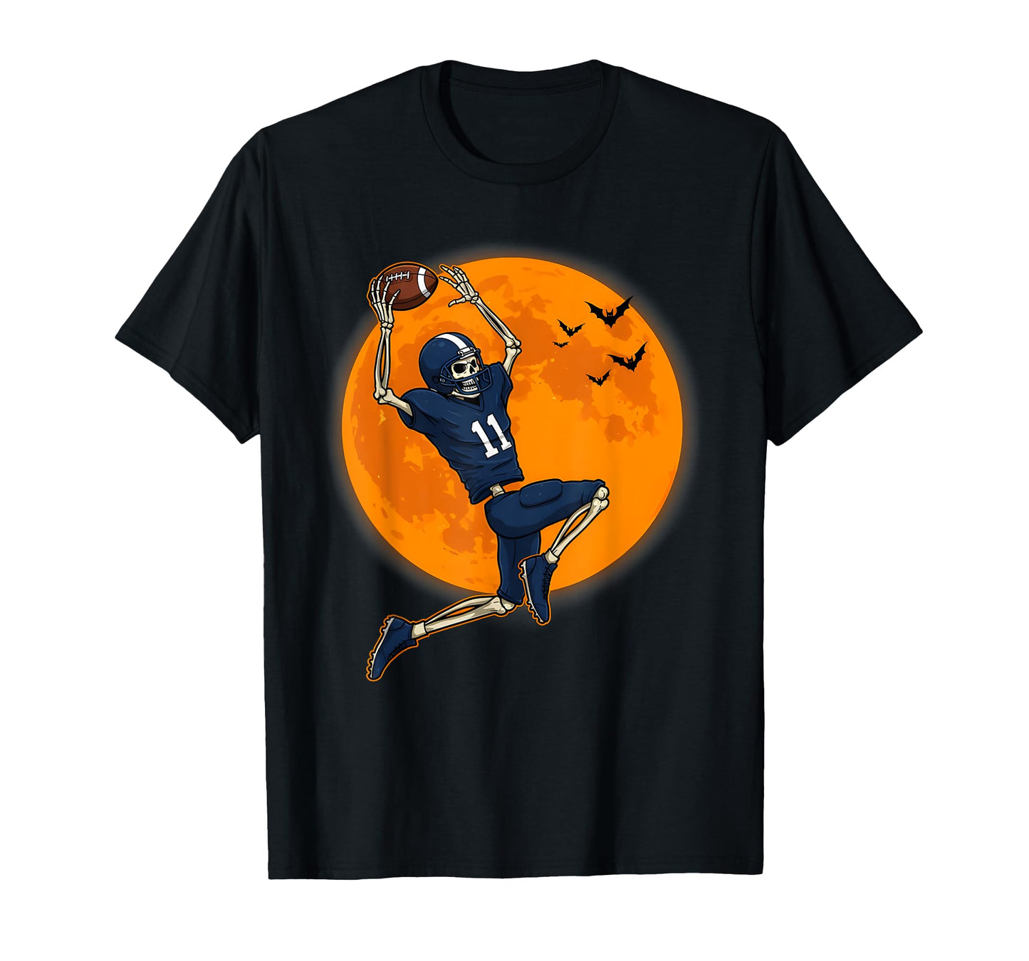American Football Skeleton Halloween Men Boys Football Fan T-Shirt