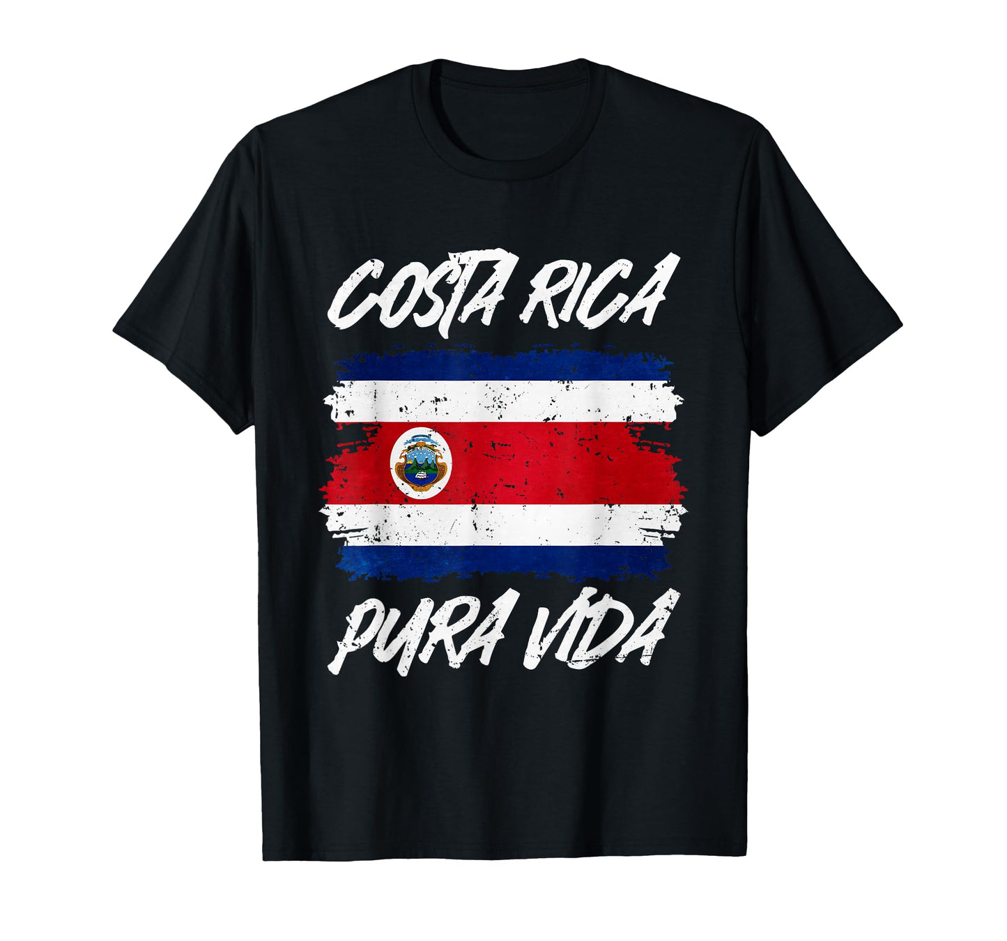 Pura Vida National Flag Of Costa Rica Cool Central America T-Shirt