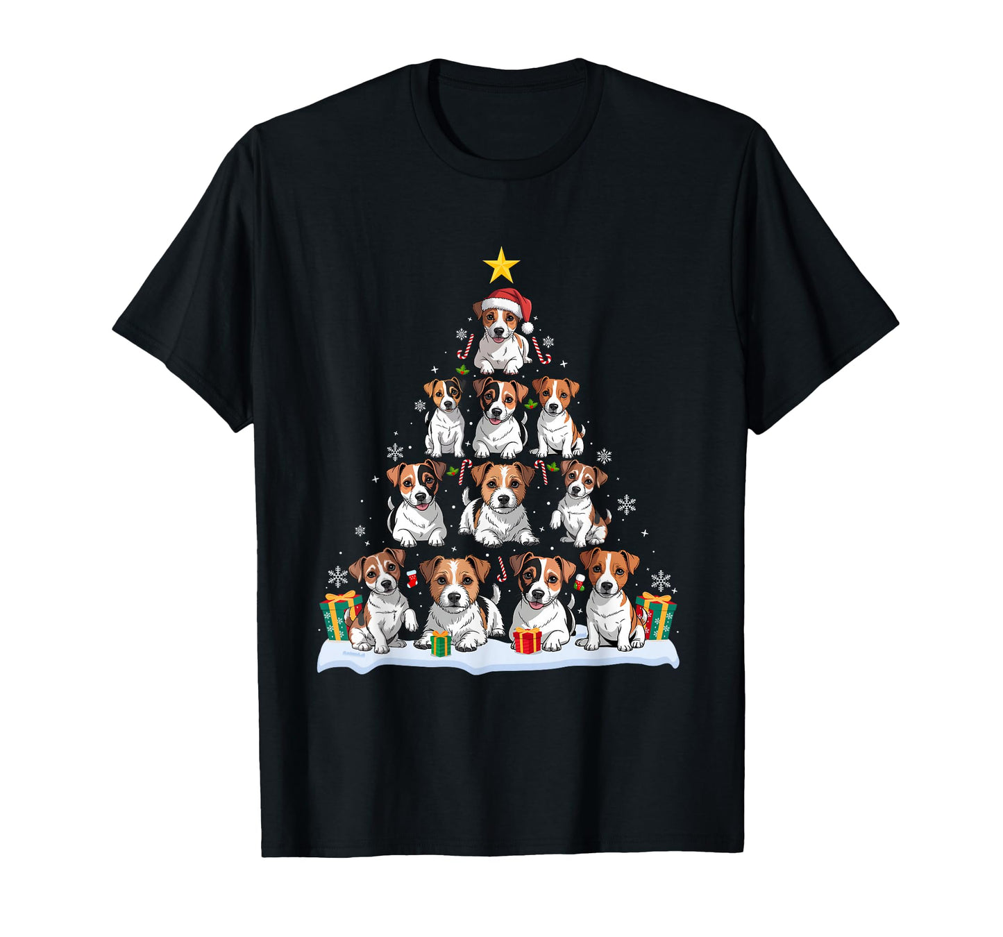 Jack Russell Terrier Christmas Tree Xmas Pet Dogs Lover T-Shirt