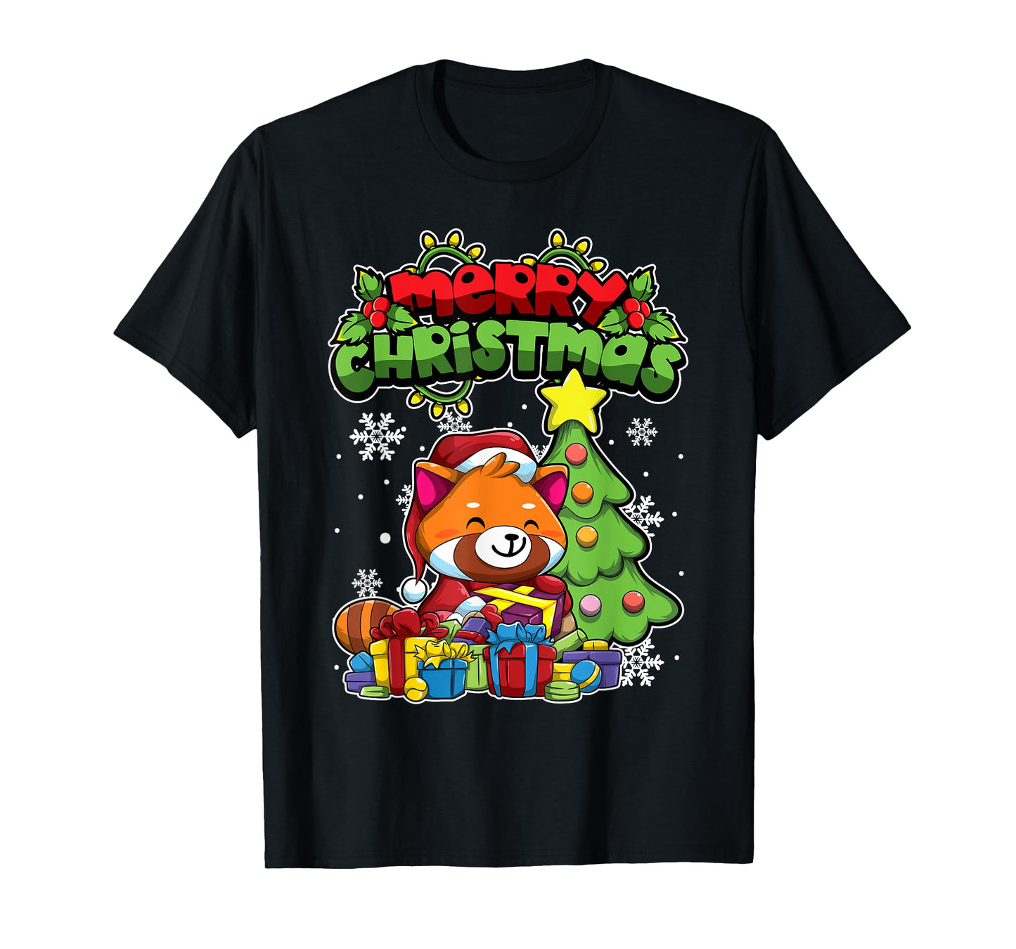 Merry Christmas Animals - Xmas Red Panda T-Shirt