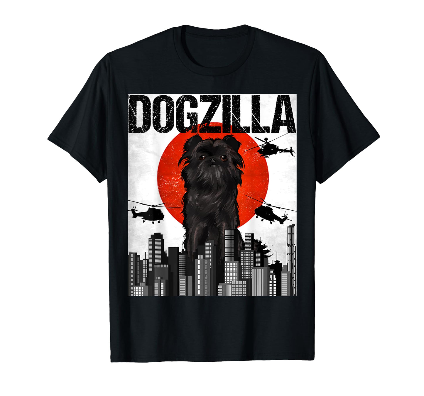 Funny Vintage Japanese Dogzilla Affenpinscher T-Shirt