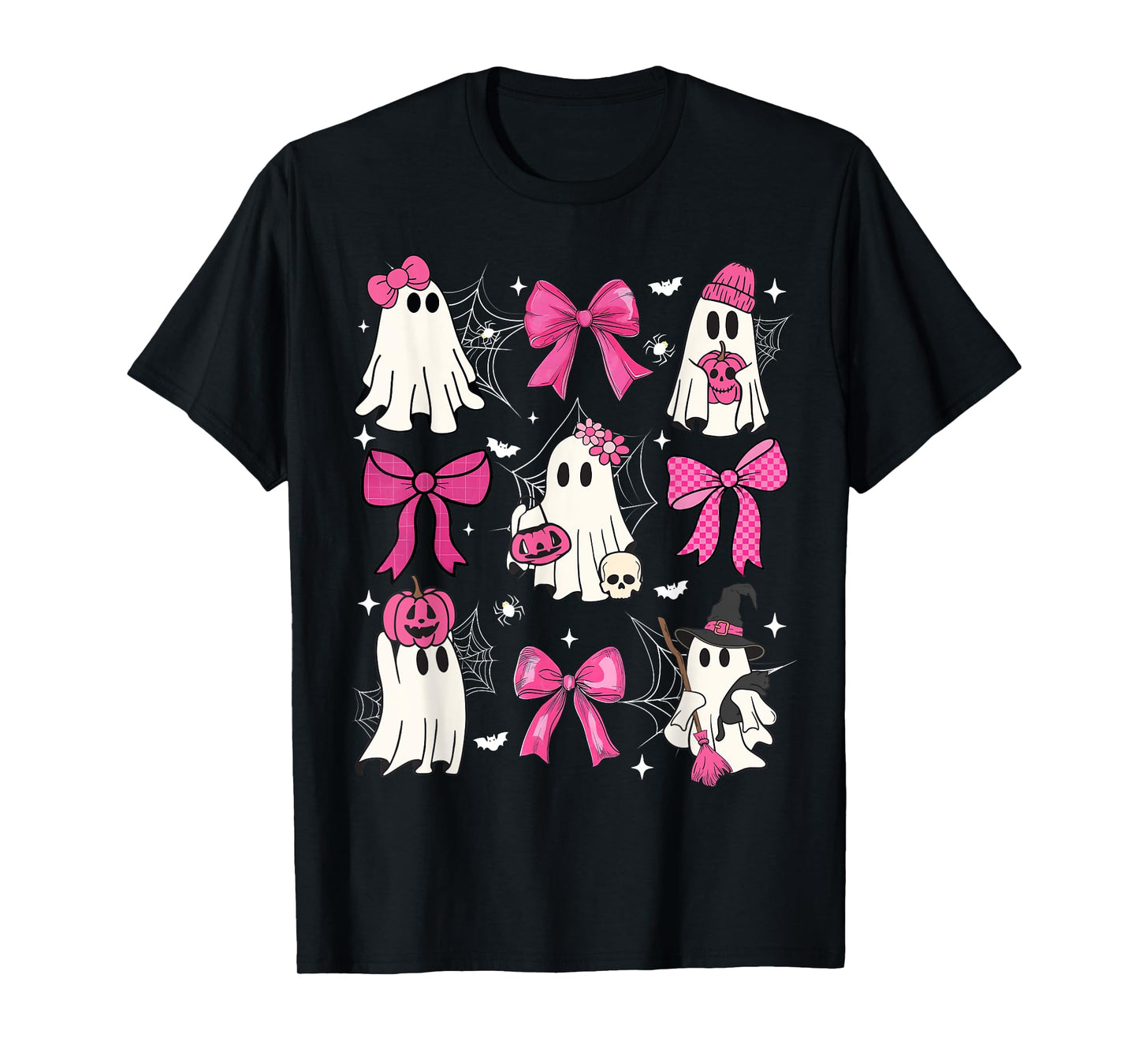 Cute Ghost Halloween Coquette Bow Girl Women Kid T-Shirt