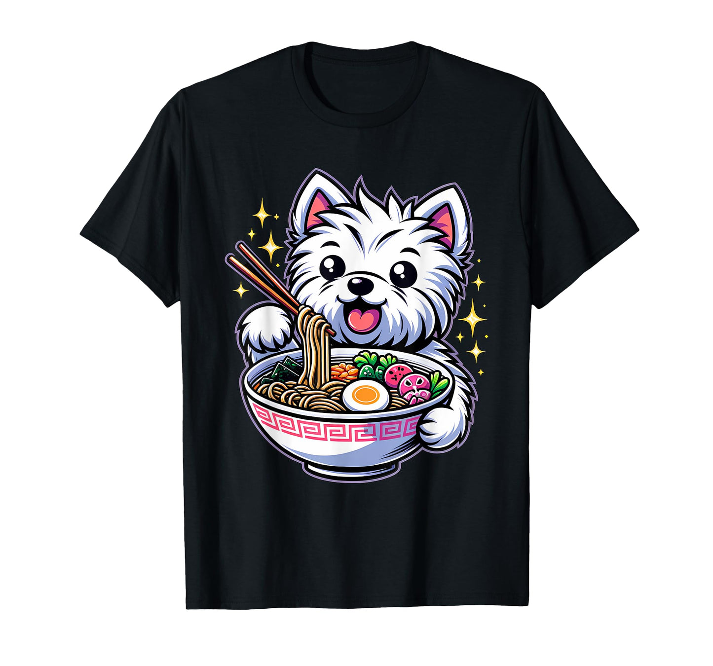 Kawaii Anime West Highland Terrier Dog Ramen T-Shirt