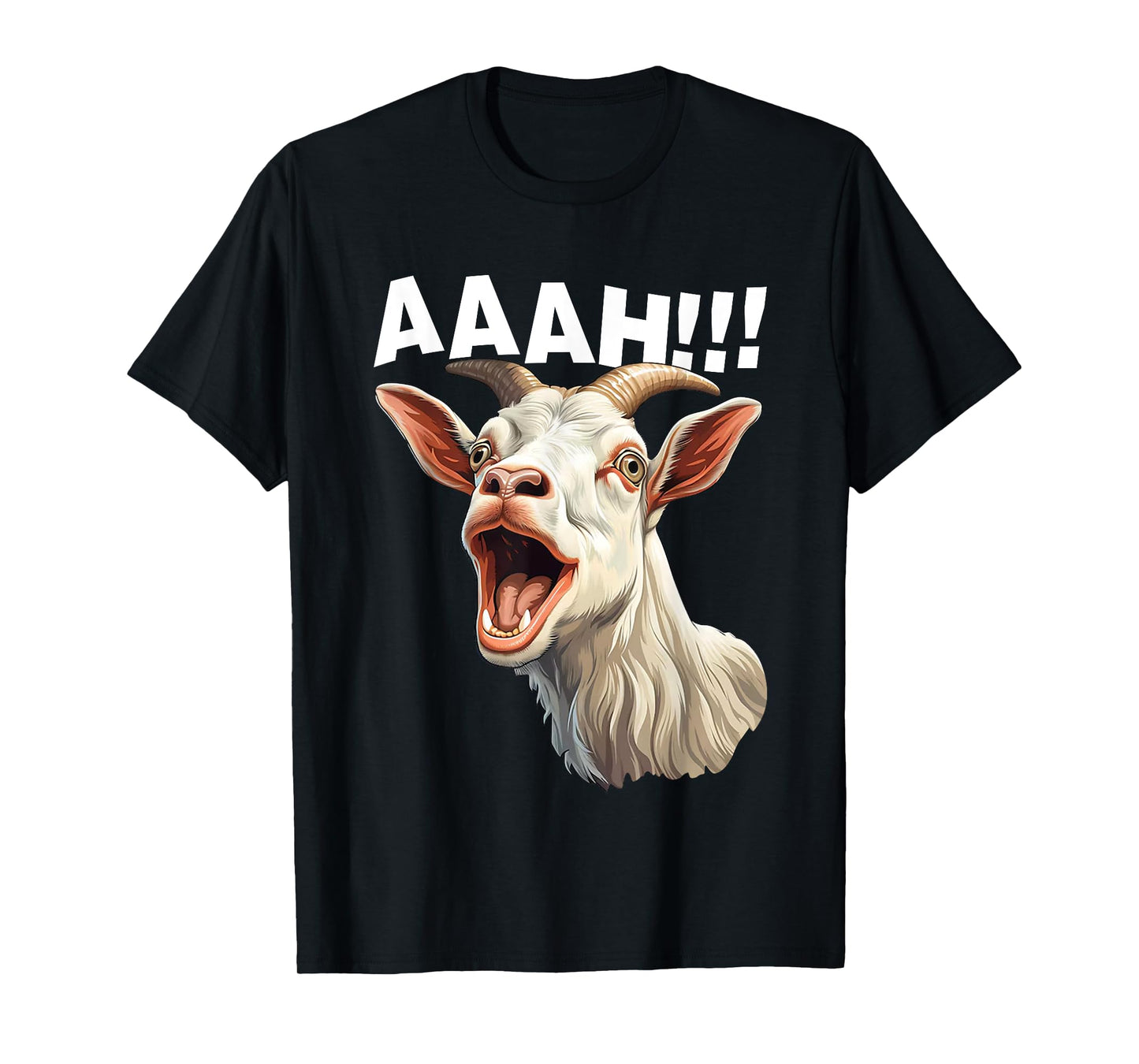 Halloween Screaming Goat AAAH!!! - Funny Crazy Goat T-Shirt