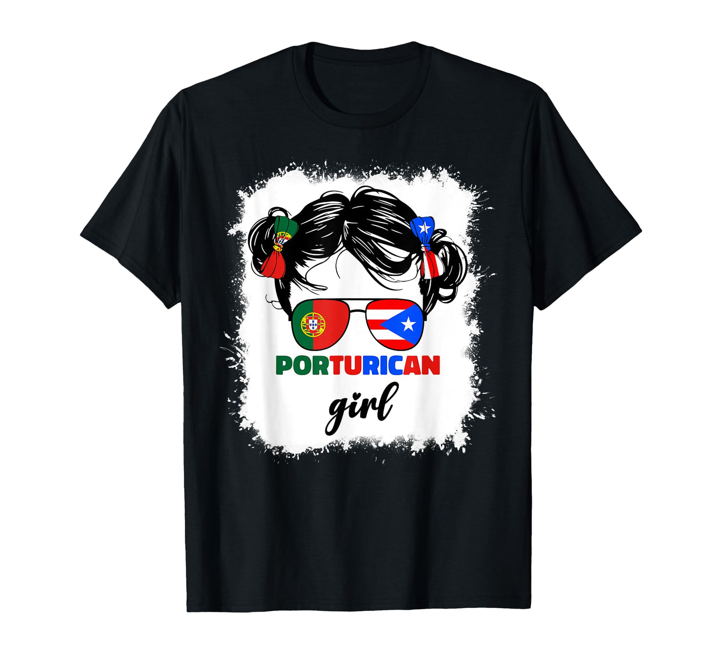 Half Portuguese And Puerto Rican Rico Portugal Kids Girls T-Shirt