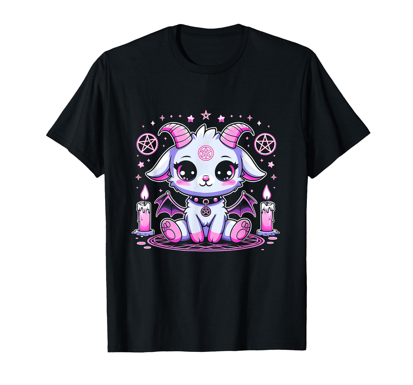 Kawaii Pastel Goth Cute Creepy Pentacle Baphomet Halloween T-Shirt
