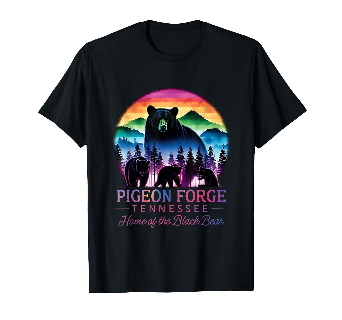 Vacation Crew Pigeon Forge Tennessee Home Black Bear Family T-Shirt