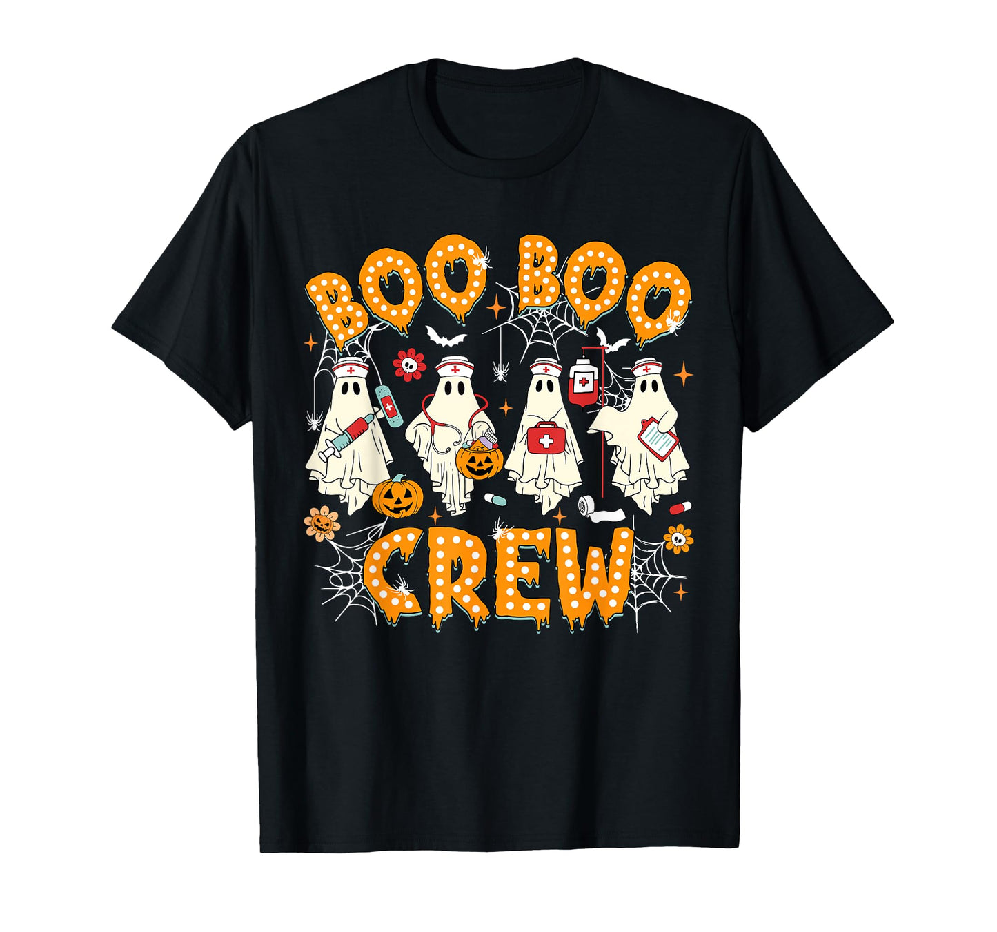 Groovy Boo Boo Crew Nurse Spooky Ghost Women Halloween Nurse T-Shirt