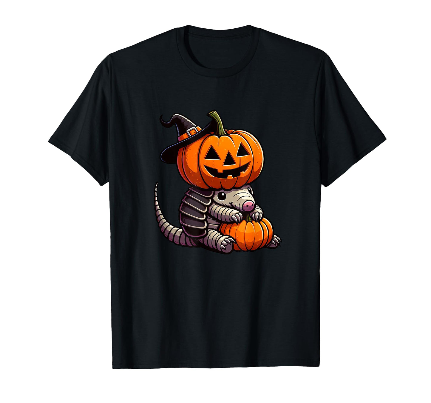 Cute Halloween Armadillo Witch Cartoon T-Shirt