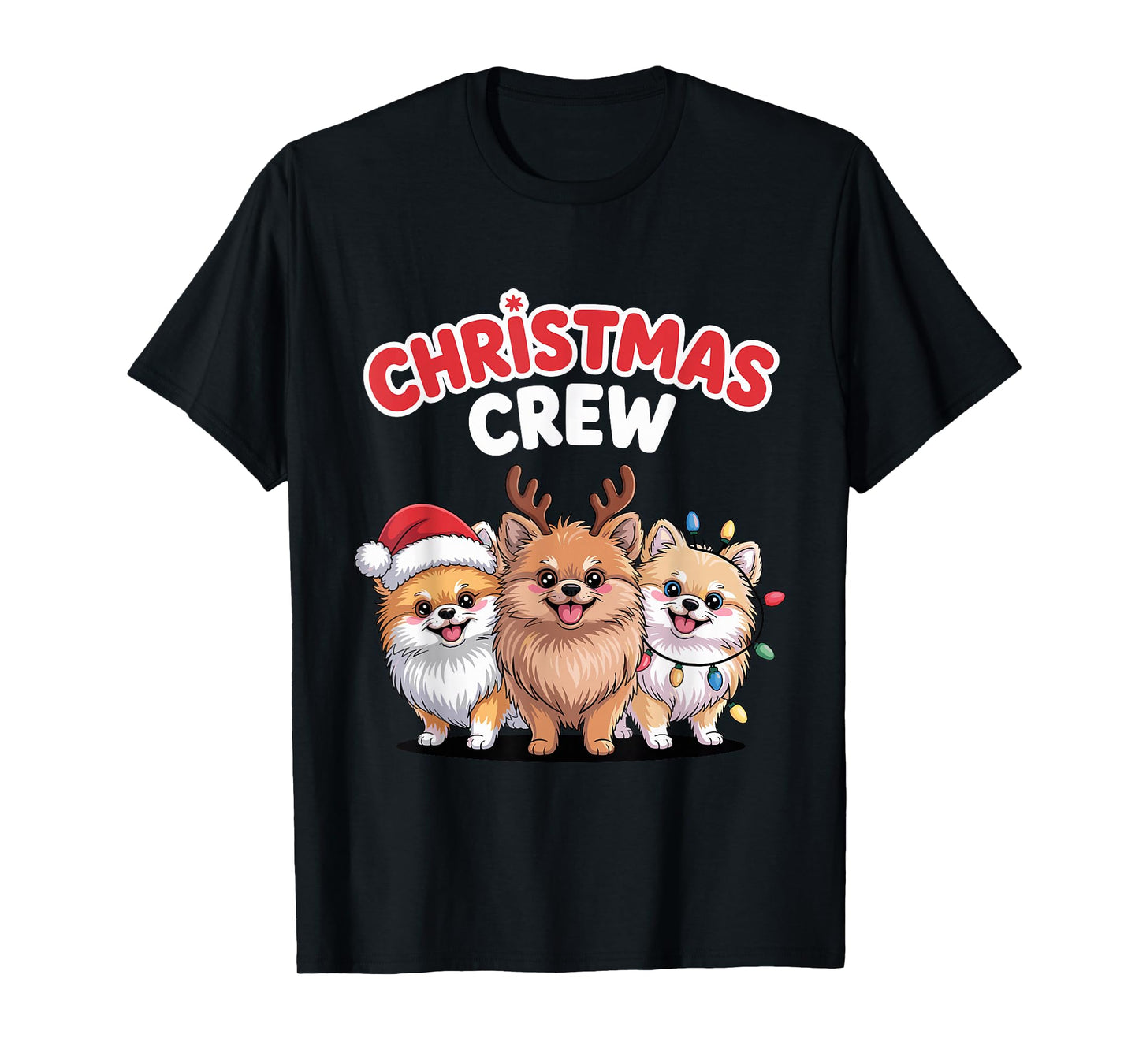 Christmas Crew Xmas Puppy Dog Funny Christmas Pomeranian T-Shirt