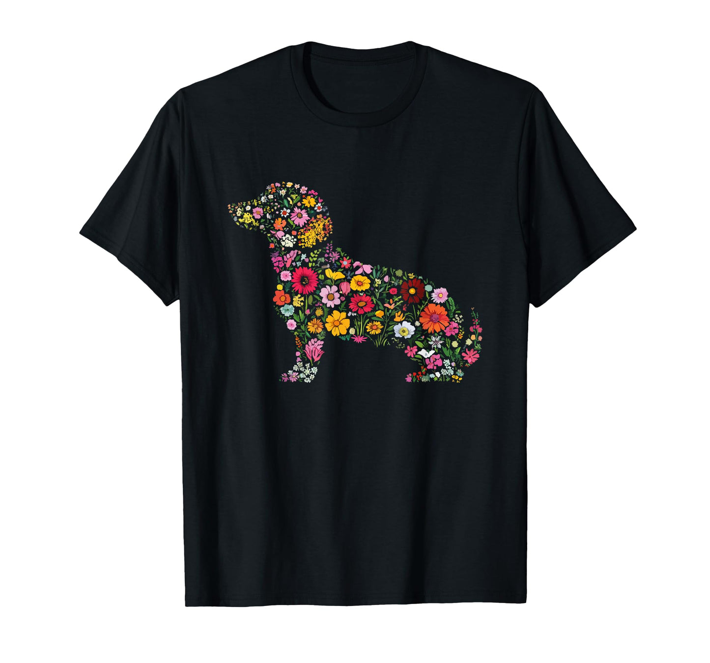 Dachshund Flower Cute Doxie Wiener Dog Floral Girls T-Shirt