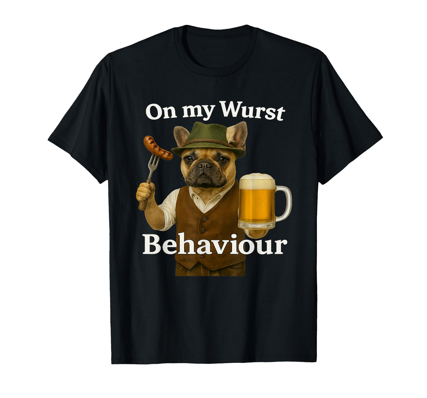Oktoberfest On My Wurst Behavior Man Dog T-Shirt