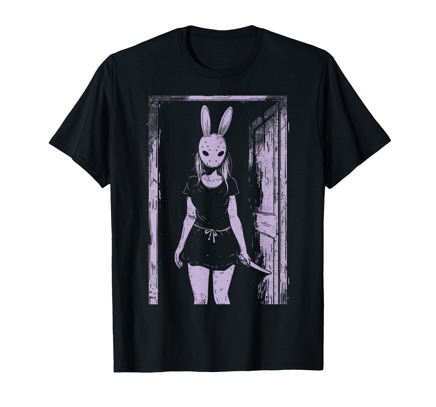 Horror Girl Bunny Mask Slasher Rabbit Pastel Goth Creepy T-Shirt