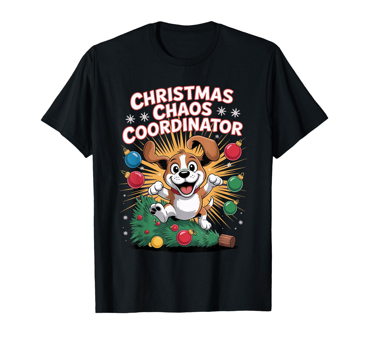 Christmas Chaos Coordinator Xmas Puppy Dog Funny Beagle T-Shirt