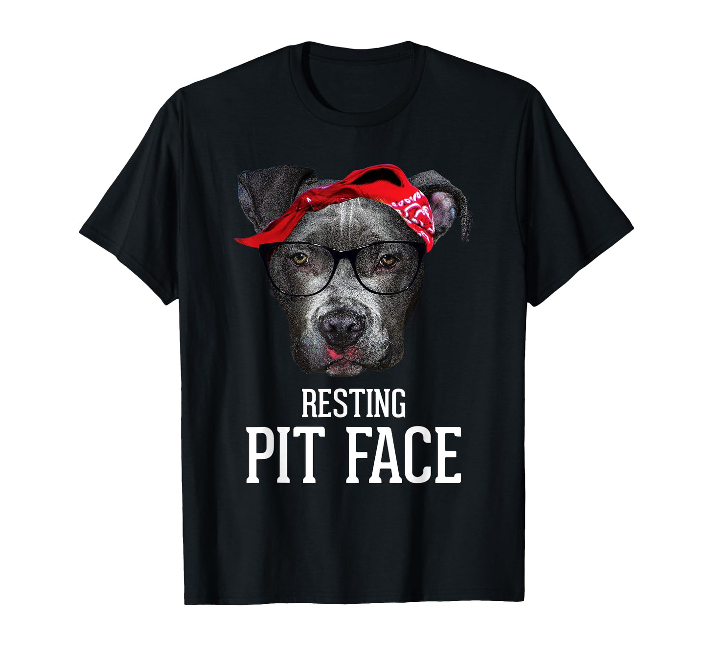 Vintage Pitbull Resting Pit Face - Funny Pitbull Lovers Dog T-Shirt