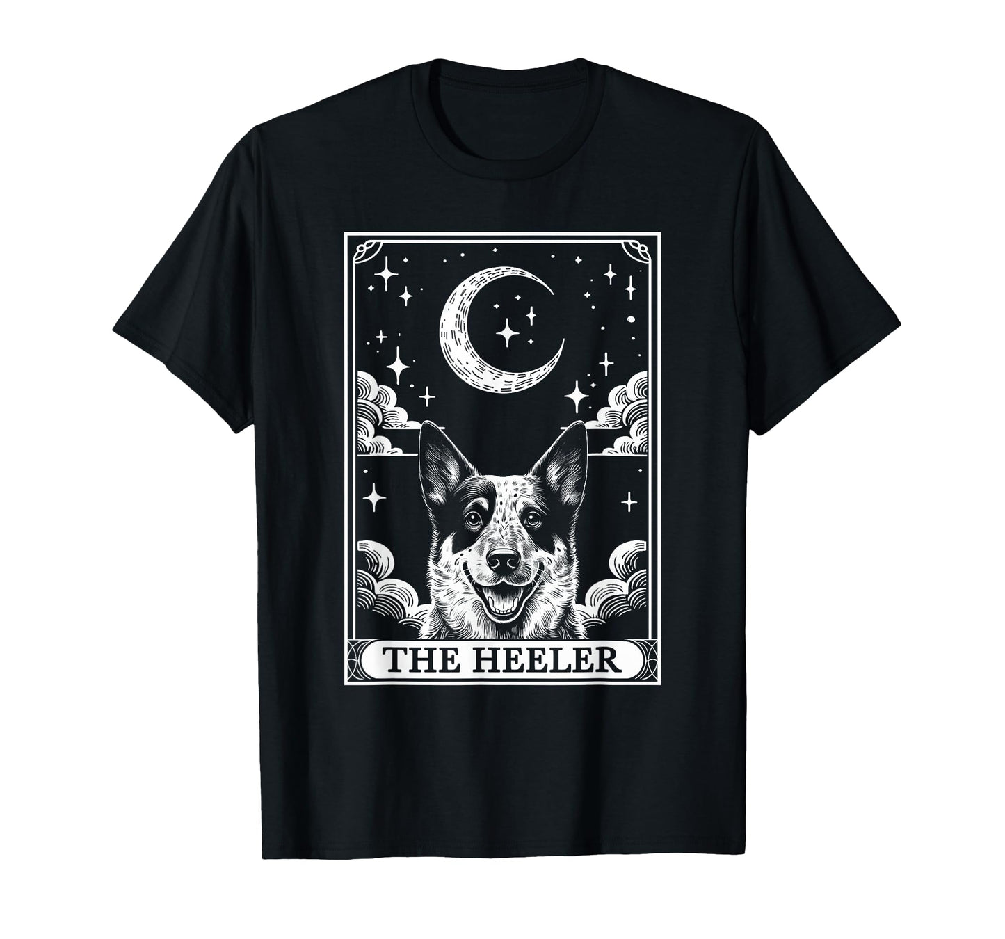 Tarot Card Vintage Crescent Moon Australian Cattle Dog Mom T-Shirt
