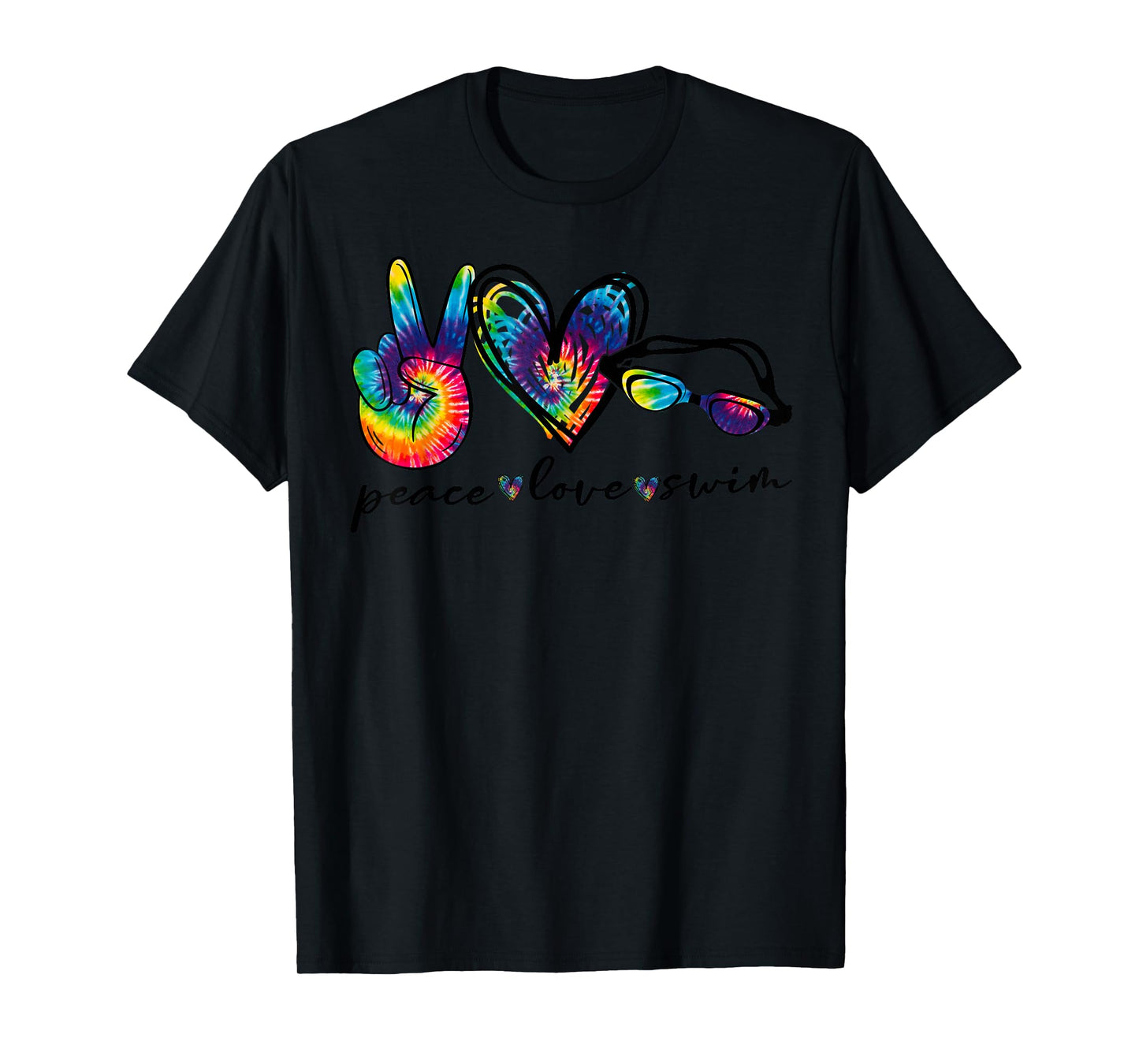 Peace Love Swim Tie Dye Swimmer Swimming Gifts Summer Trip T-Shirt