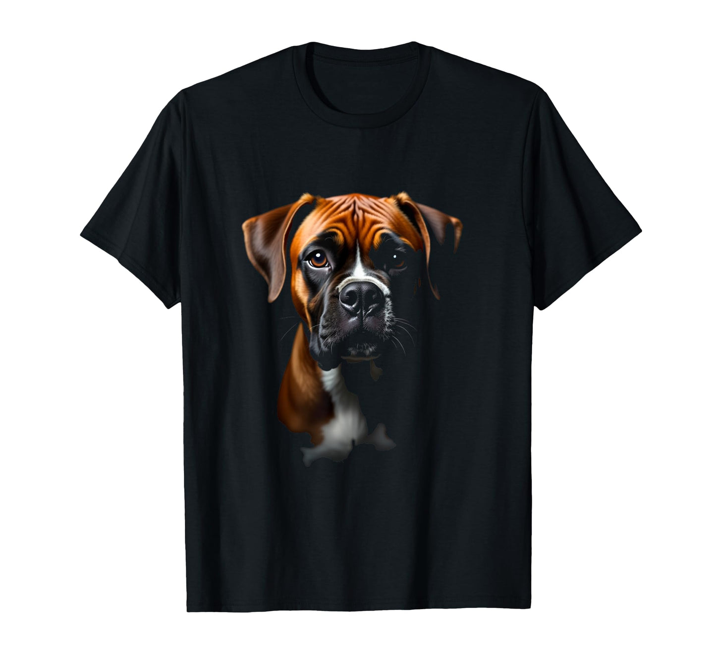 Black Boxer Dog Boxer Face T-Shirt