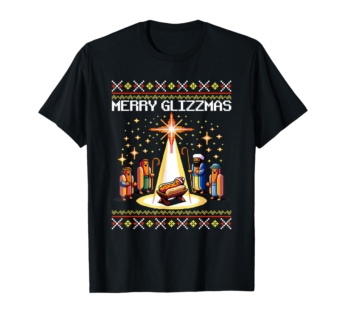 Merry Glizzmas Tacky Funny Merry Christmas Hotdogs T-Shirt