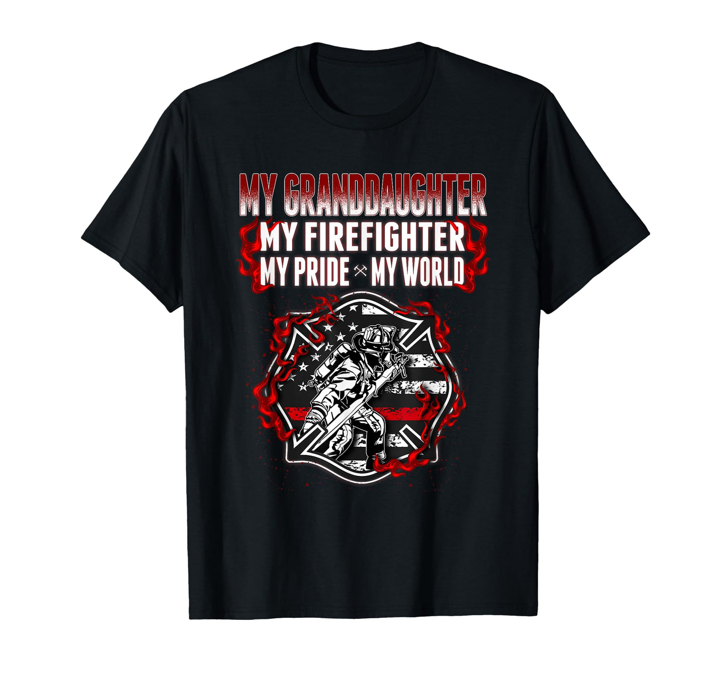 My Granddaughter Is Firefighter Hero Proud Fire Grandparent T-Shirt