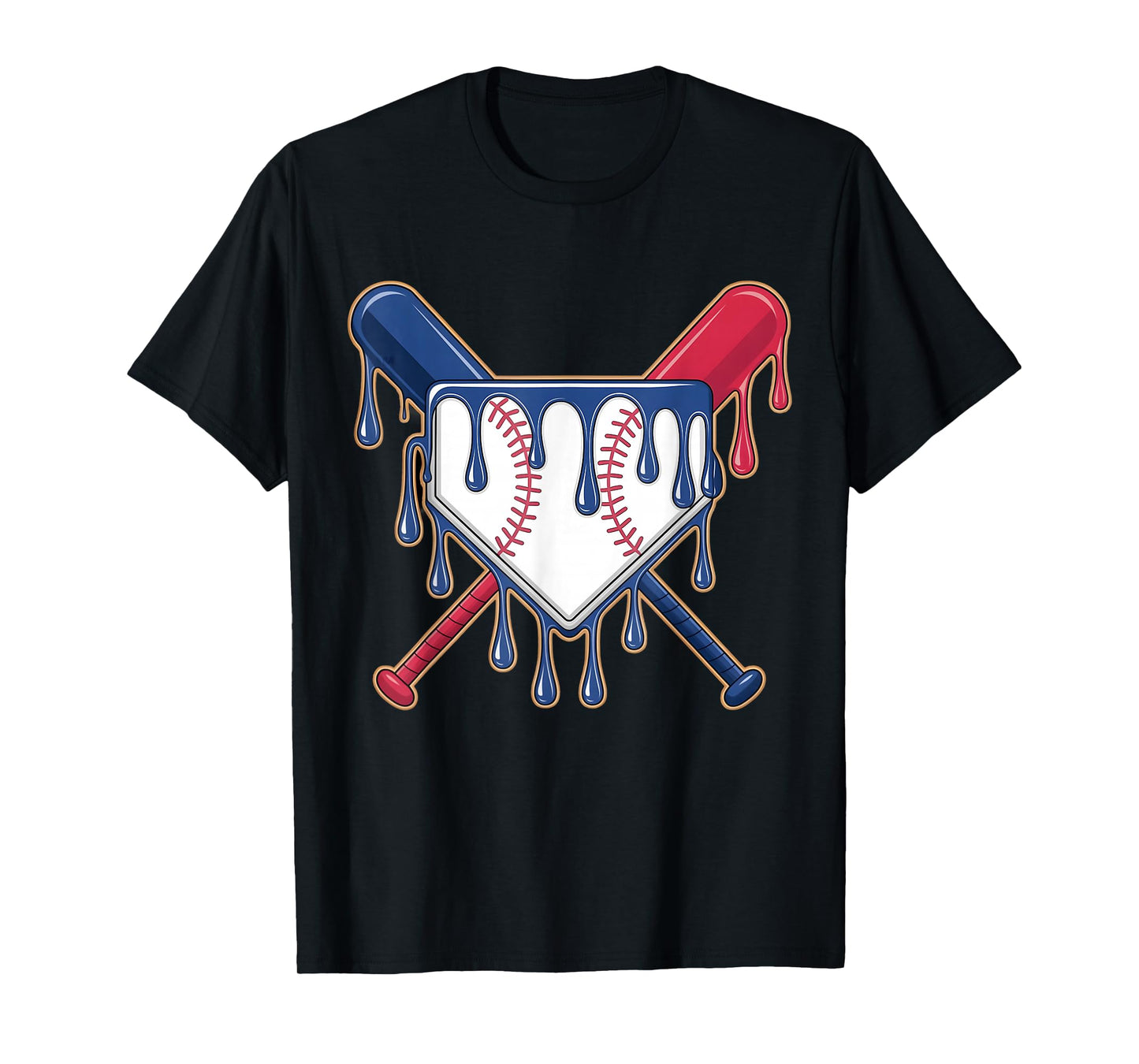Baseball Ice Cream Drip Boy Youth Kids Driping Toddler Men T-Shirt