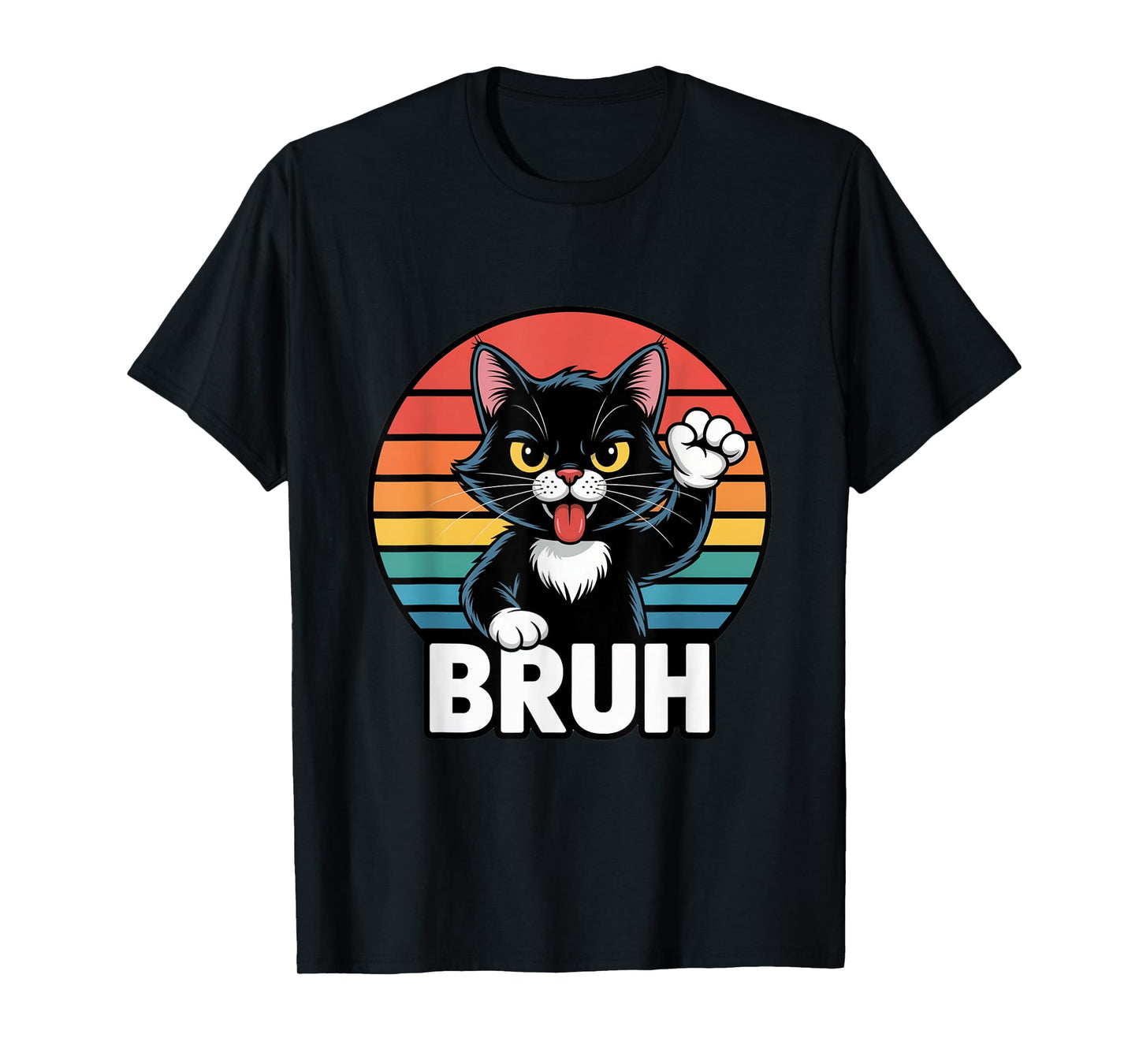 Hilarious Bruh Cat Meme Fun Kids Teens T-Shirt