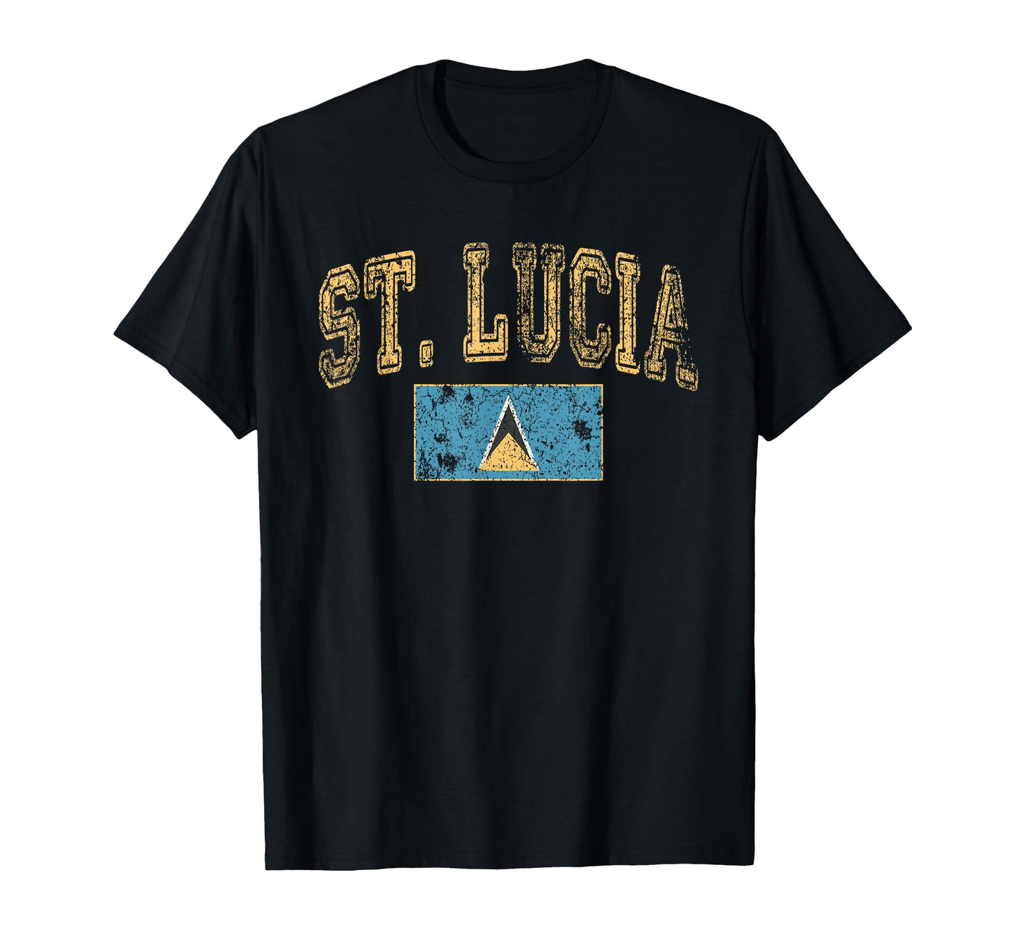 Vintage Retro Faded St. Lucia Flag St. Lucian Pride T-Shirt