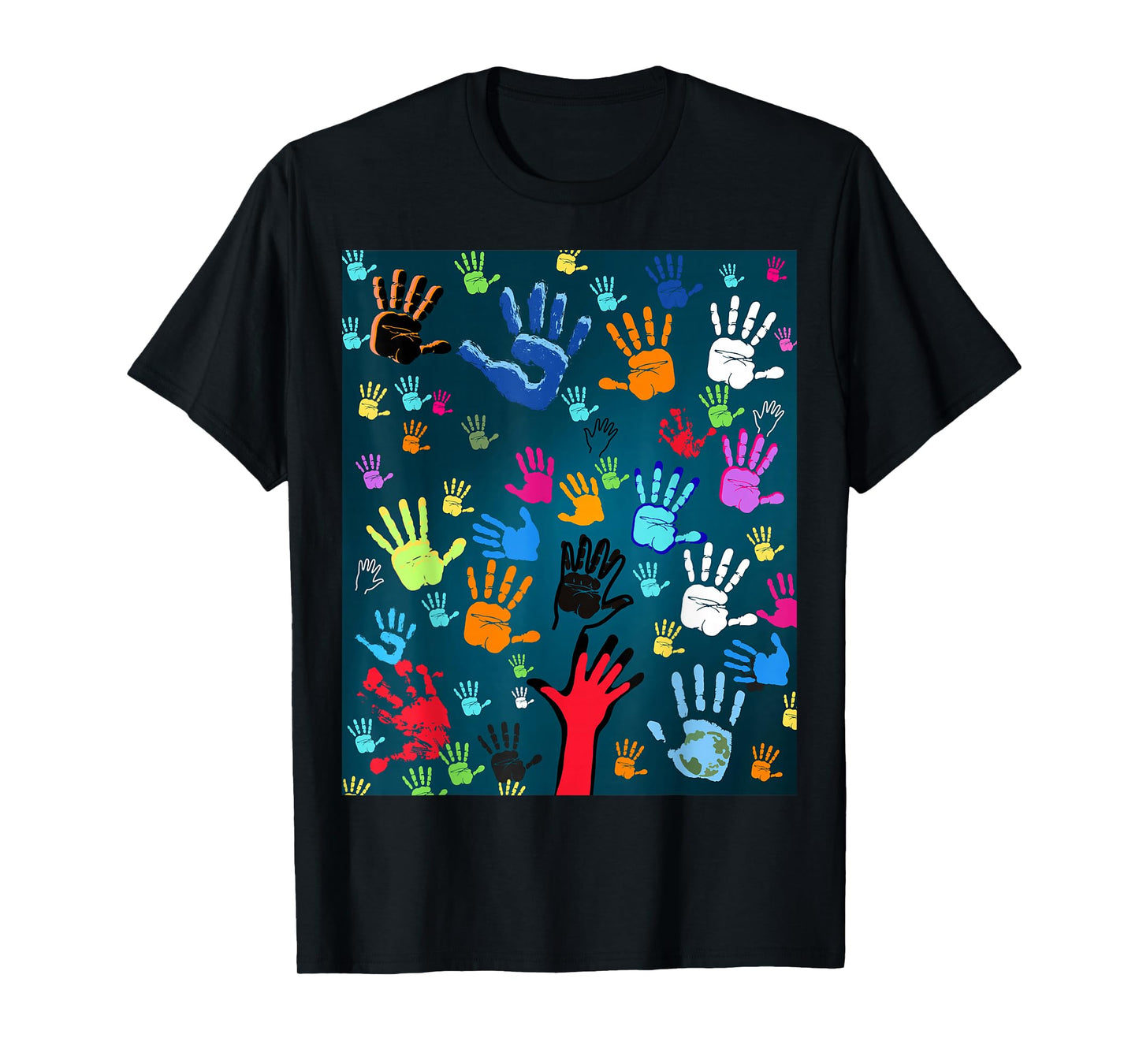 Colorful Handprint Art – Unity, Diversity, and Expression T-Shirt