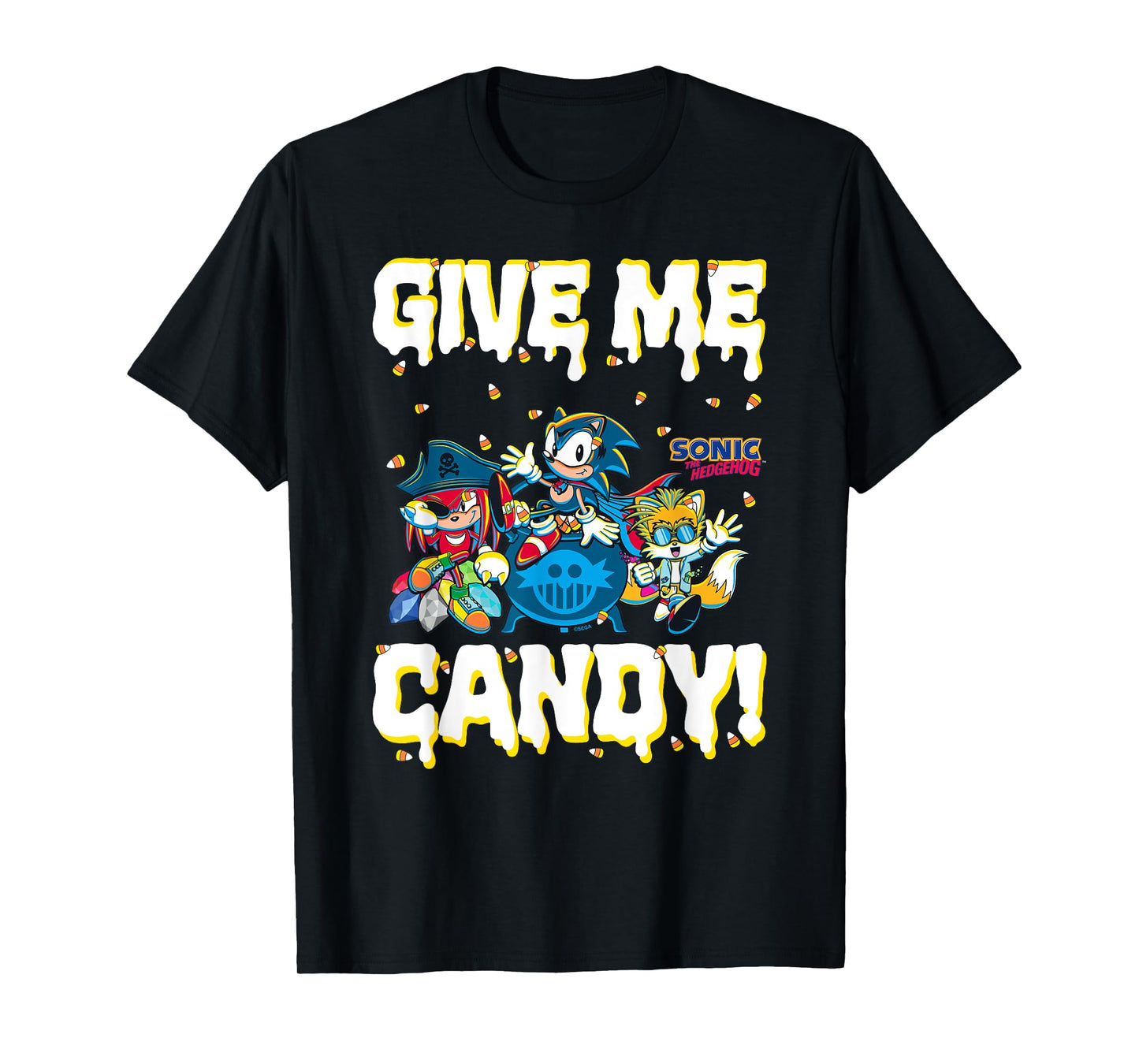 Sonic The Hedgehog Halloween Give Me Candy Costumed Pals T-Shirt