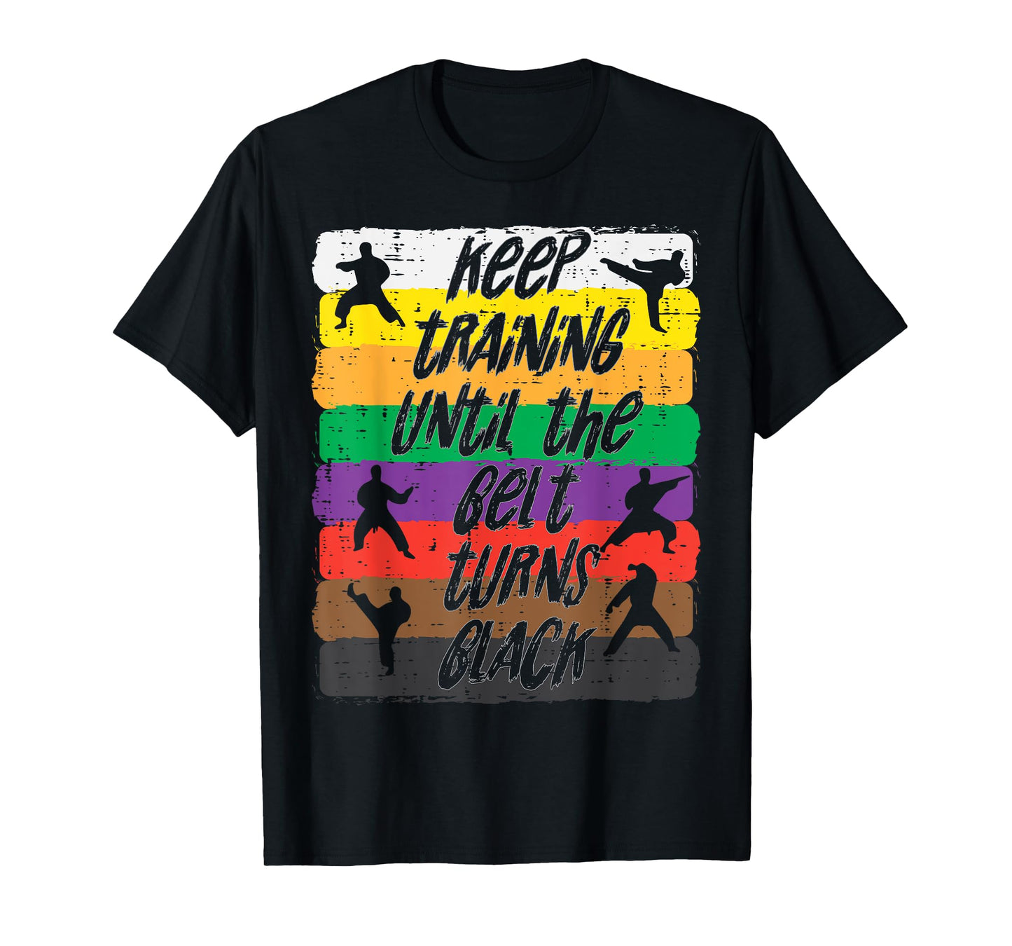 Karate Training Belt Turns Black Martial Arts Men Women Kids T-Shirt