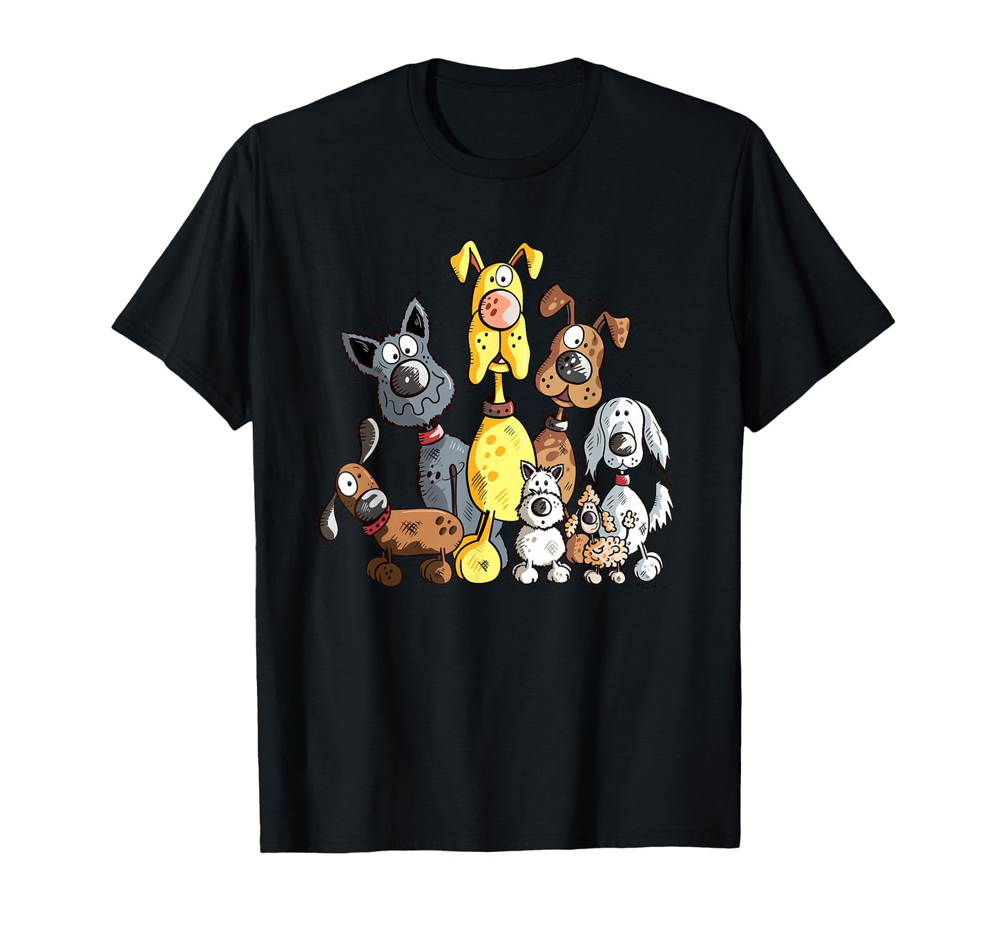 Colourful Dog Pile I Dog Team Dog Family Dog Friend T-Shirt