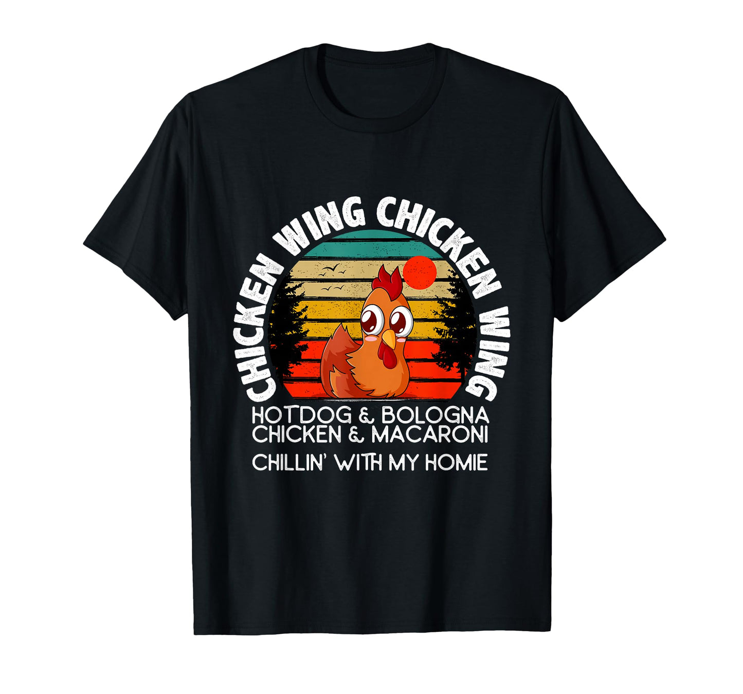 Chicken Wing Chicken Wing Hot Dog Bologna Macaroni T-Shirt Small