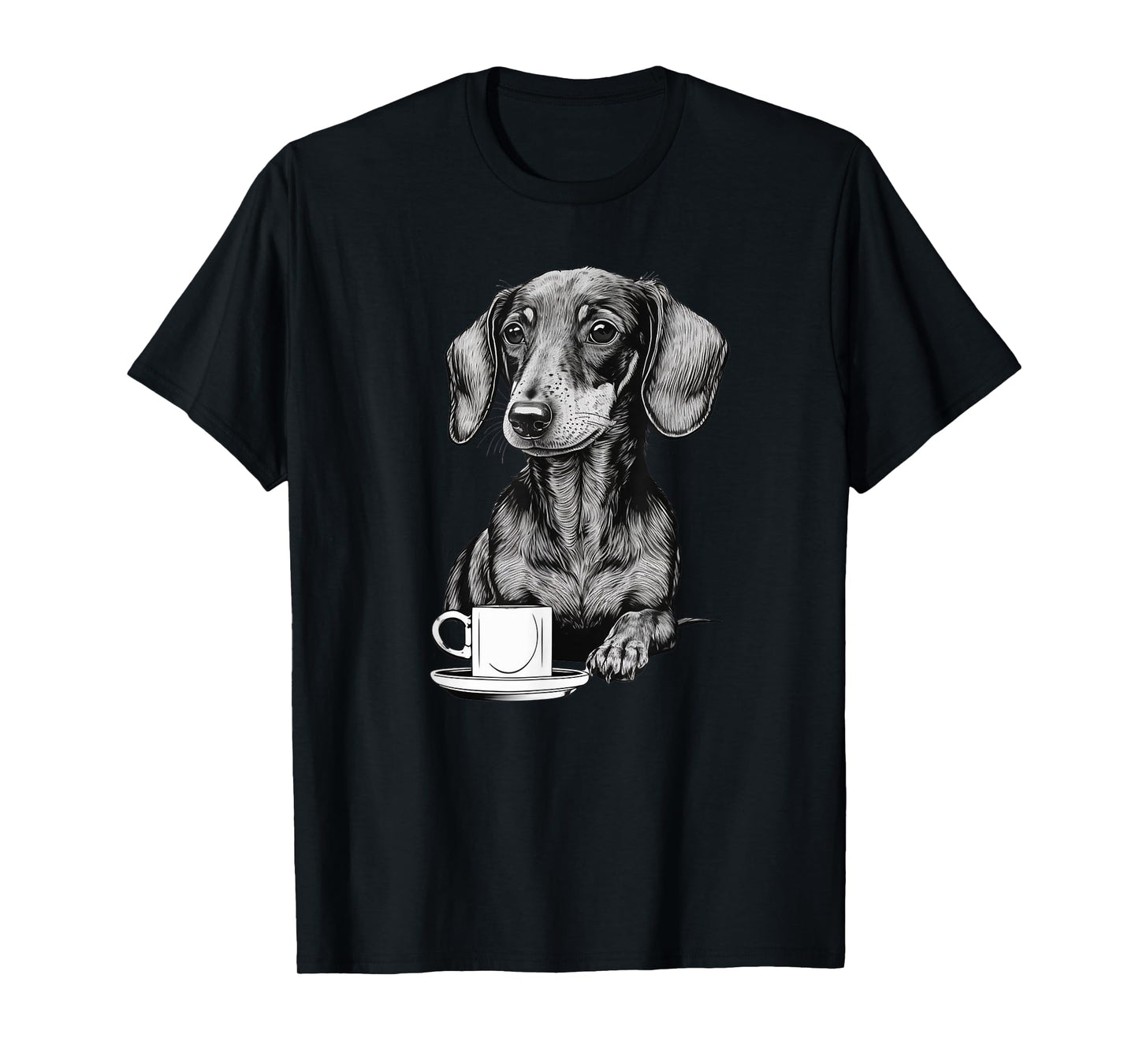 Dachshund Puppy Wiener with Coffee T-Shirt