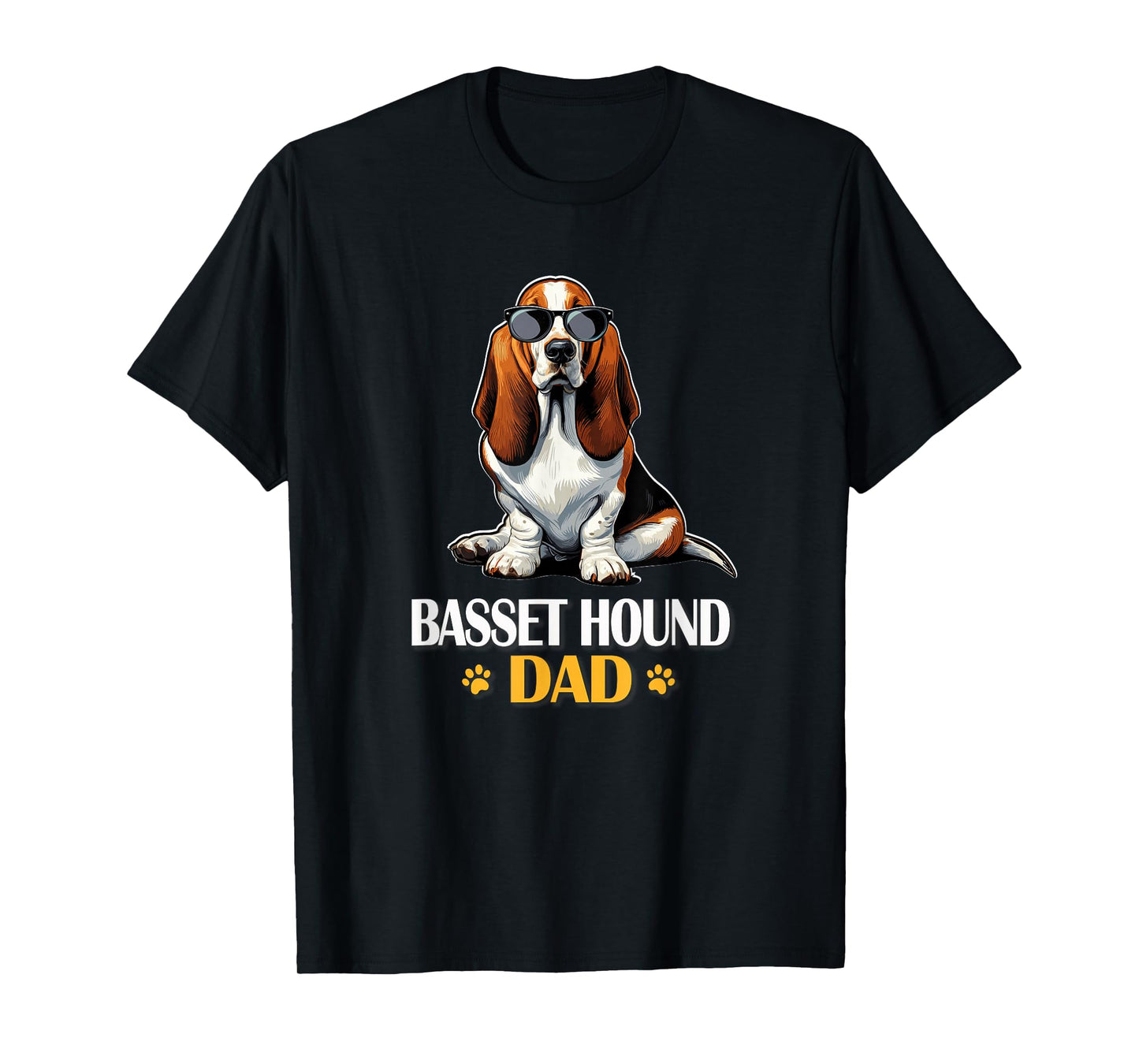 Mens Boys Cool Sunglasses Dog Lover Basset Hound Dad T-Shirt