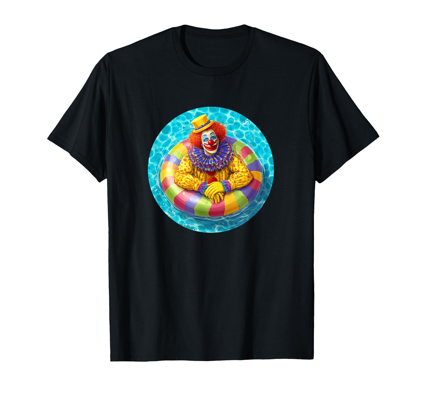 Funny Vacation Clown with Pool Ring for Holiday Lovers T-Shirt