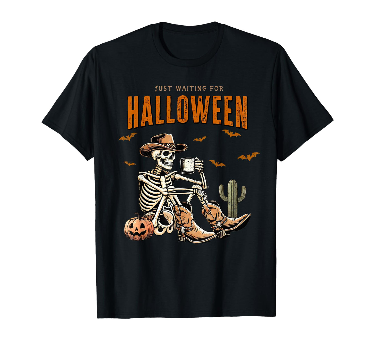 Skeleton spooky vibe summer funny just waiting for Halloween T-Shirt