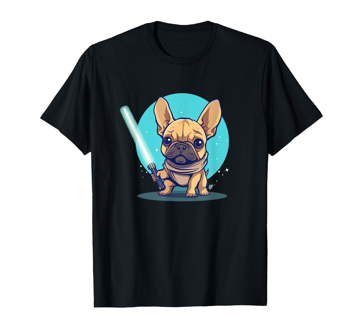 Cute Frenchie Holding Light Laser Saber Sword Dog Lover Gift T-Shirt