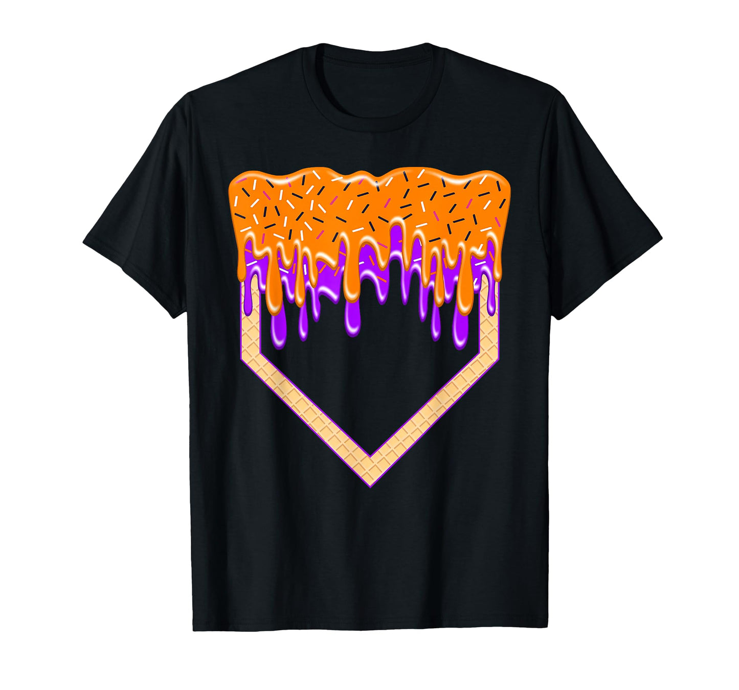 Halloween Baseball Home Plate Drip Baseball Lifestyle Boys T-Shirt