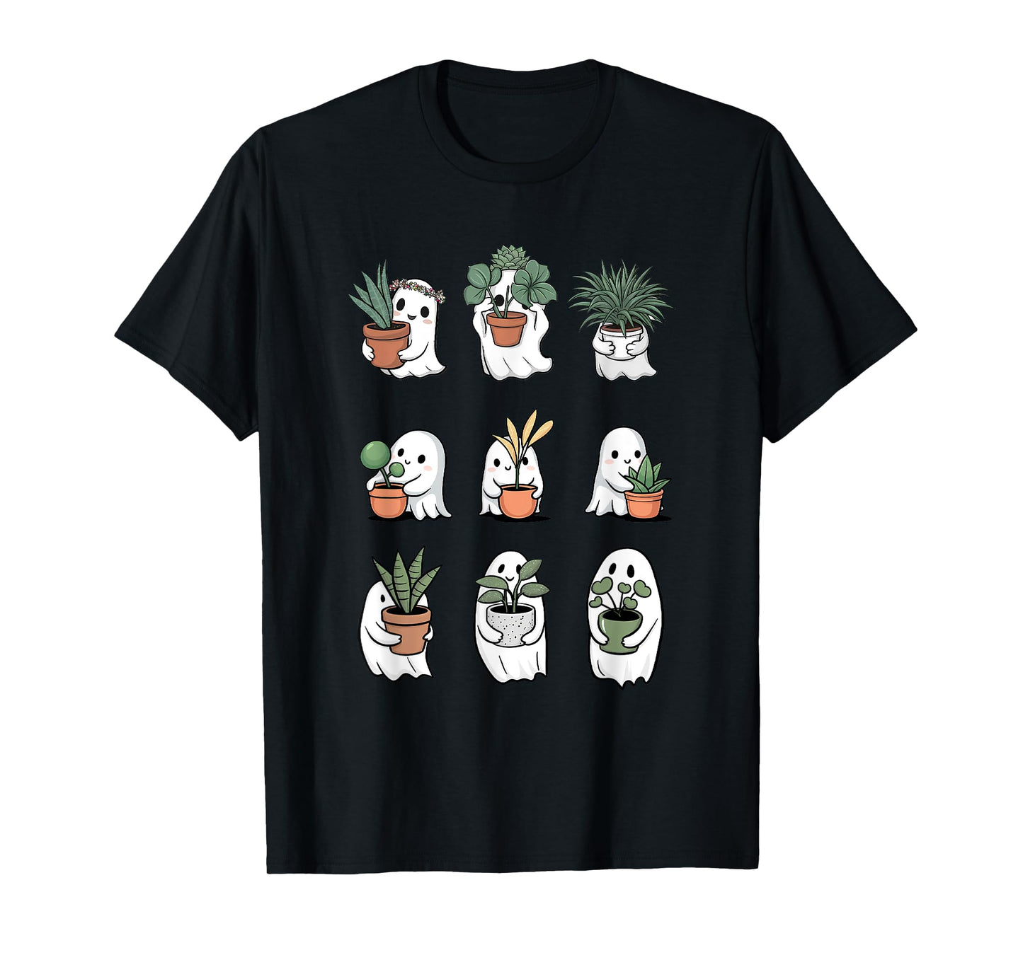 Ghost Plant Lady Halloween Ghostly Gardening Lovers Plant T-Shirt
