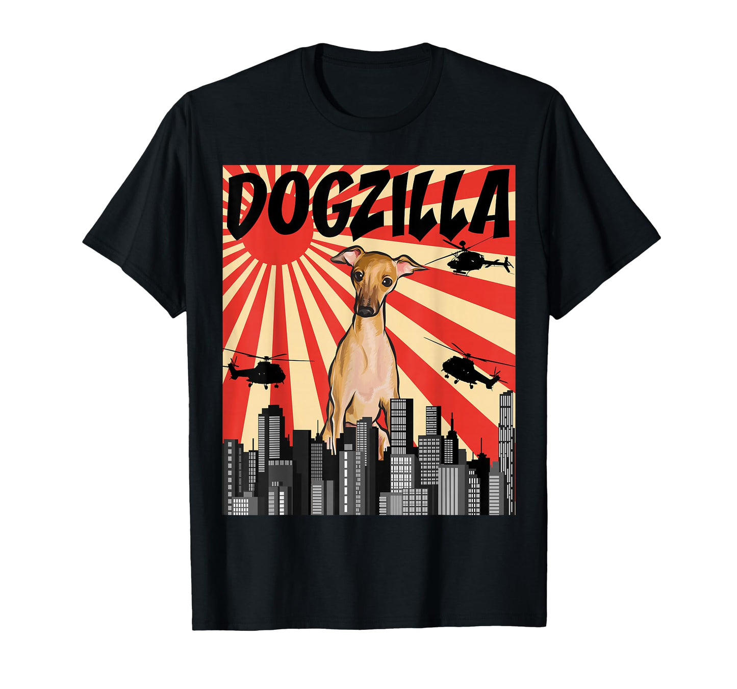 Funny Retro Japanese Dogzilla Italian Greyhound T-Shirt