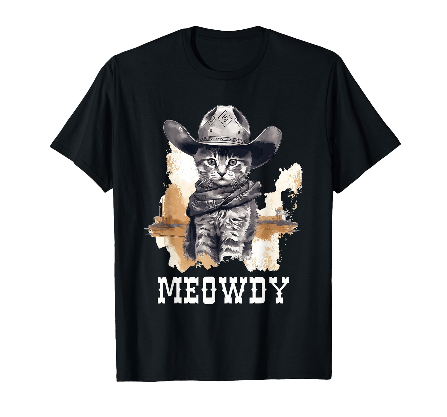 Funny Cat Cowboy Cowgirl Meow Howdy Meowdy T-Shirt