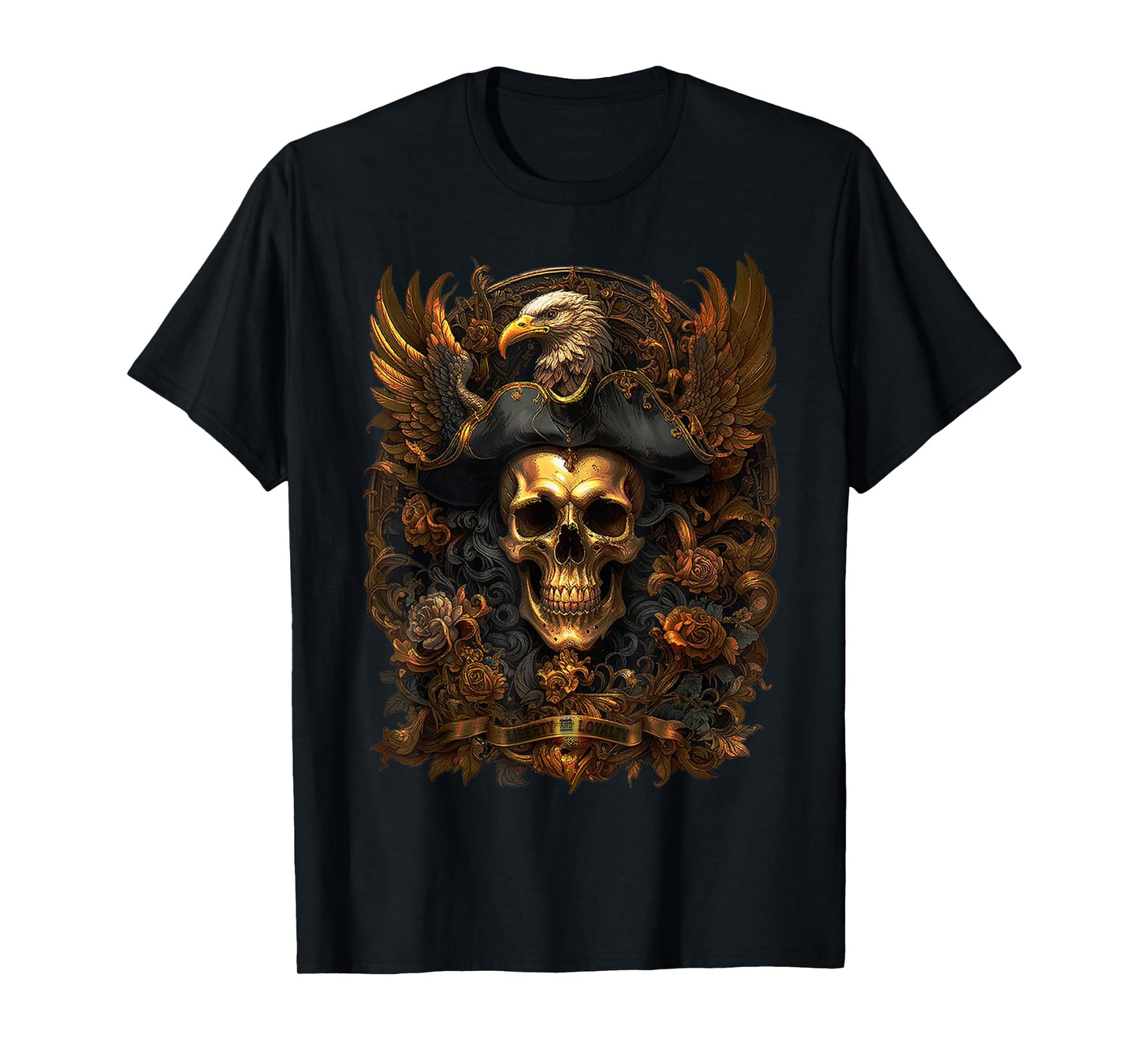 American Eagle Pirate Skull Art T-Shirt