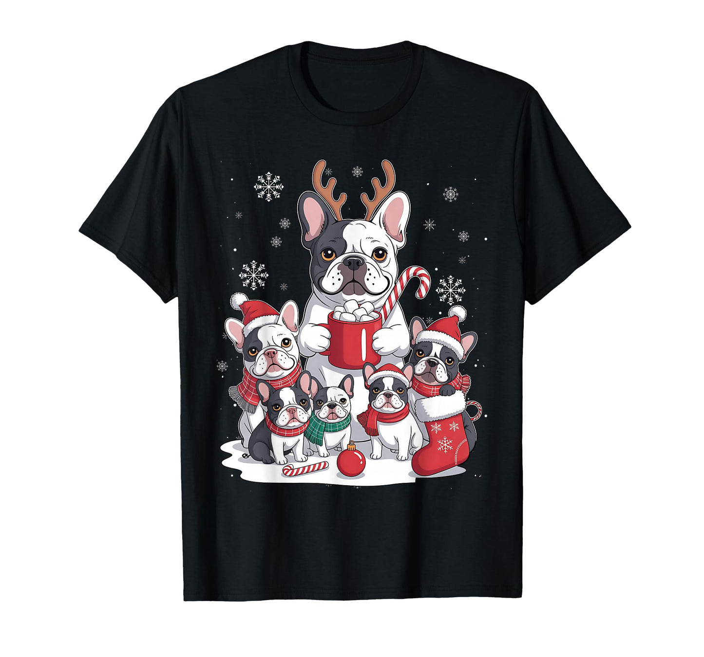 Funny Santa French Bulldog Dogs Christmas Xmas for Women Men T-Shirt