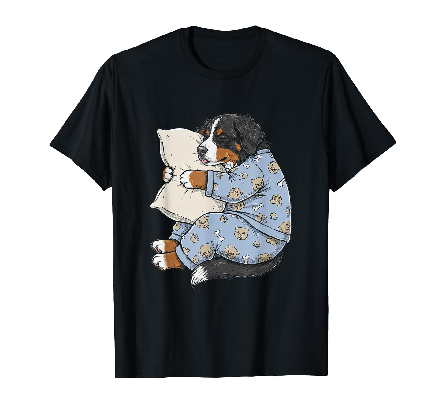 Funny Sleepy Bernese Mountain Dog Pajama Men Women Kids T-Shirt