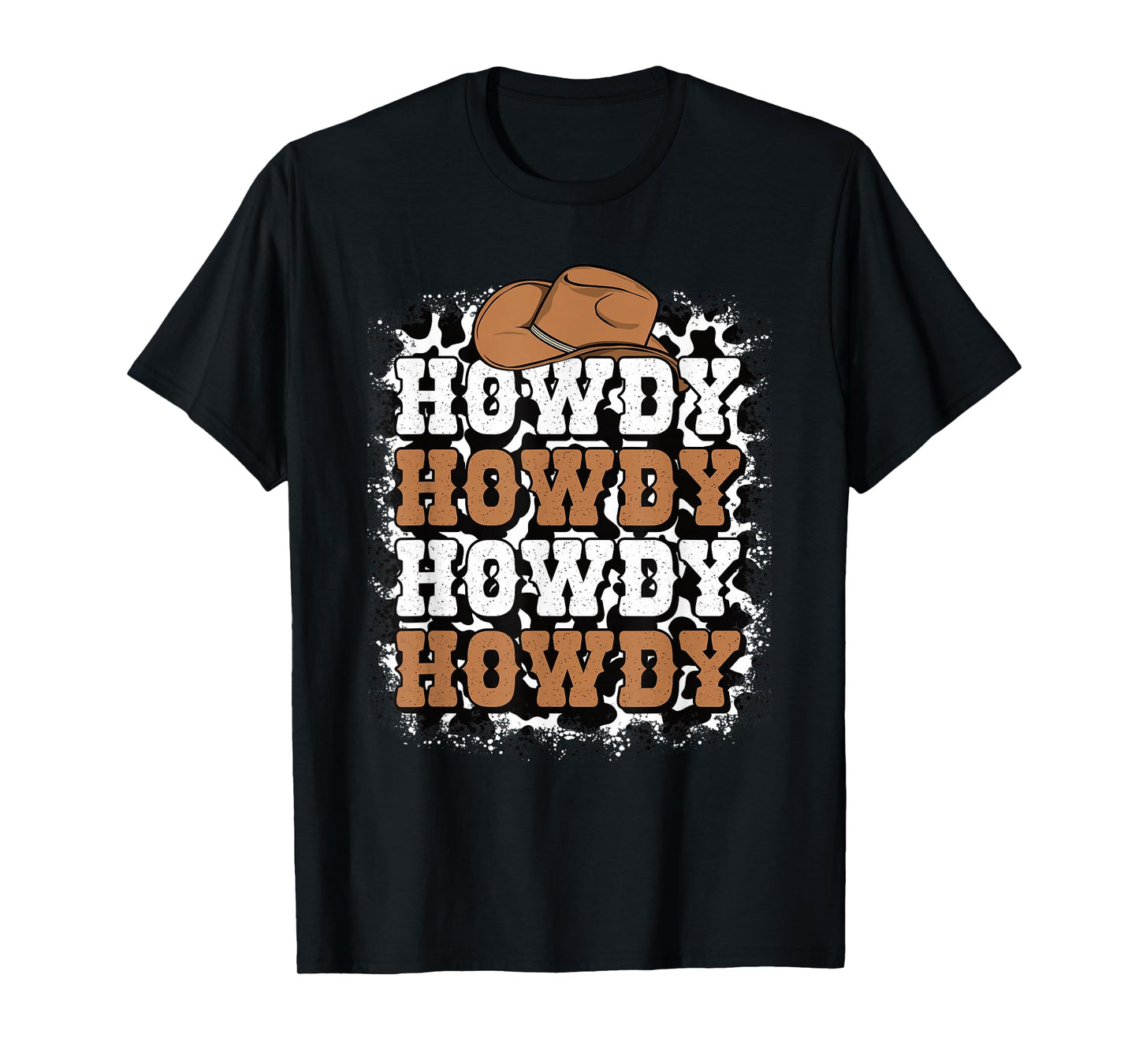 Howdy Cow Print Western Cowgirl Cowboy Rodeo Men Women Kids T-Shirt