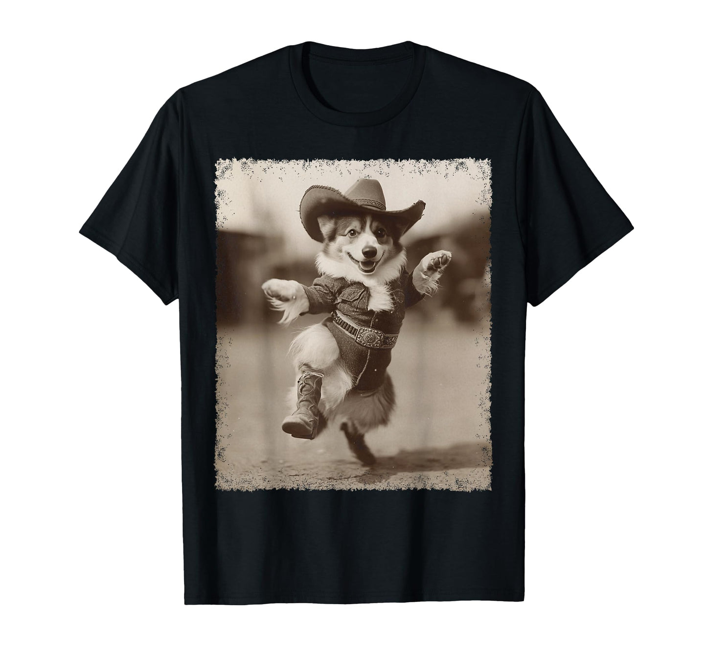 Funny Dog Corgi Silly Cowboy T-Shirt