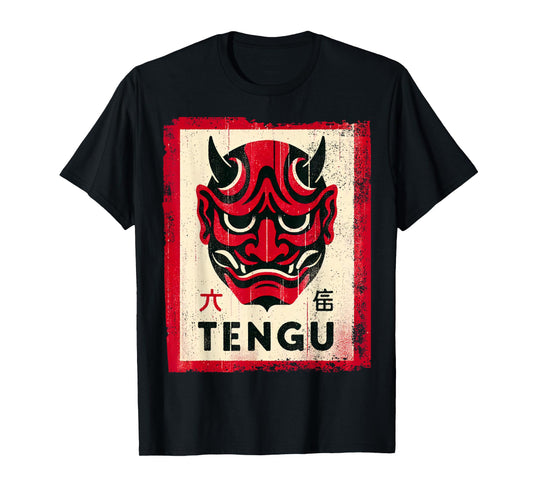 Red Tengu Mask Vintage T-Shirt