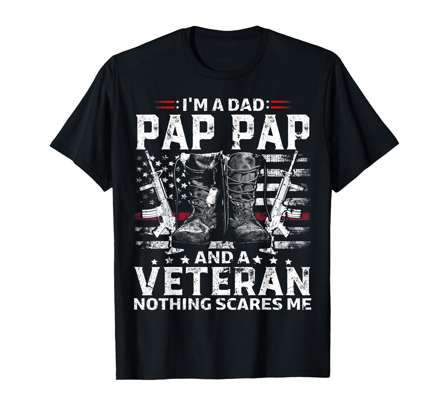 Mens I'm A Dad Pap Pap T Shirt Veteran T-Shirt
