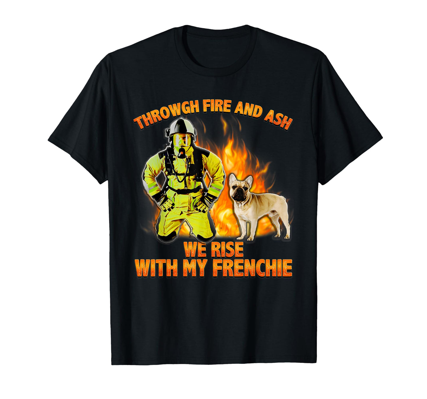 Firefighter & French Bulldog Shirt – Heroic Dog Design T-Shirt