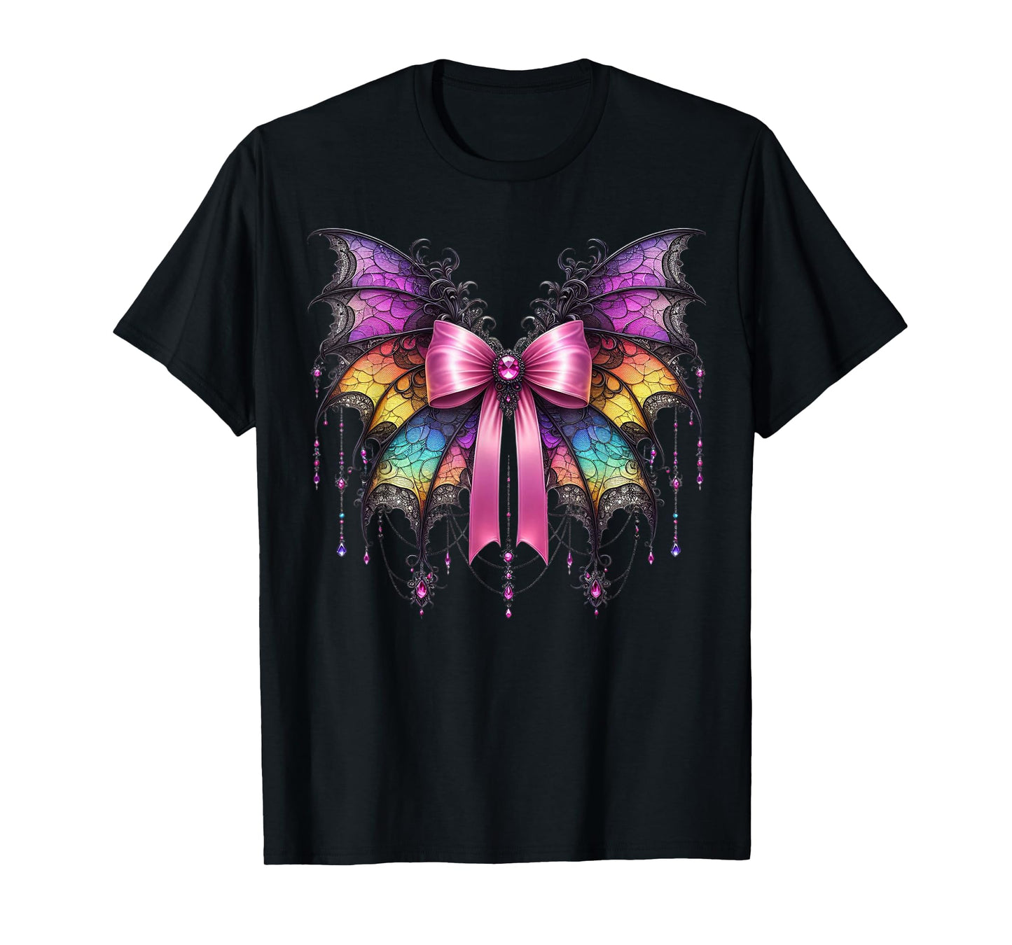 Bat Coquette Bow Halloween Coquette Spooky Gothic Y2k T-Shirt